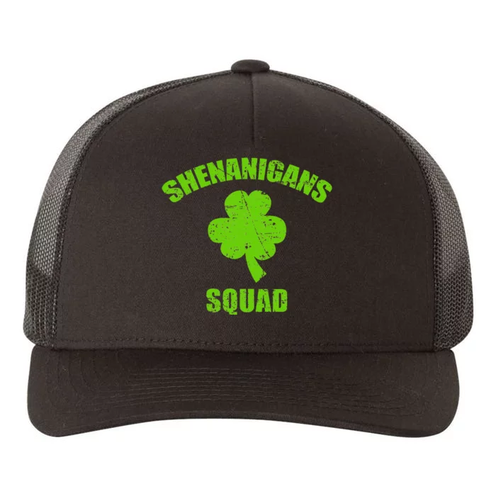 St patrick green  shamrocks Clover Funny Shenanigans Squad Yupoong Adult 5-Panel Trucker Hat