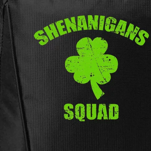 St patrick green  shamrocks Clover Funny Shenanigans Squad City Backpack