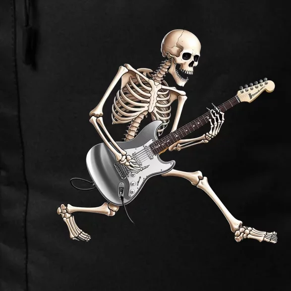 Skeleton Playing Guitar Rock And Roll Band Graphic Daily Commute Backpack