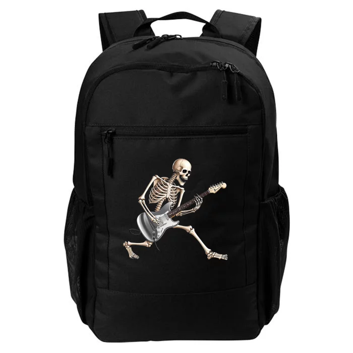 Skeleton Playing Guitar Rock And Roll Band Graphic Daily Commute Backpack