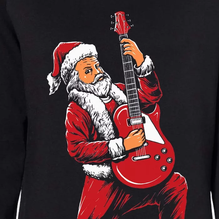 Santa Playing Guitar Christmas Pajama Musician Guitarist Womens California Wash Sweatshirt