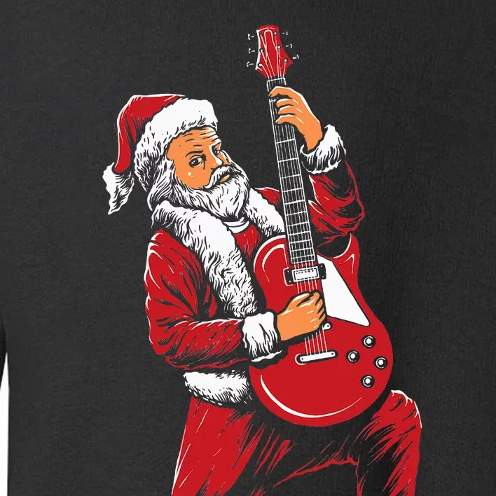 Santa Playing Guitar Christmas Pajama Musician Guitarist Toddler Sweatshirt