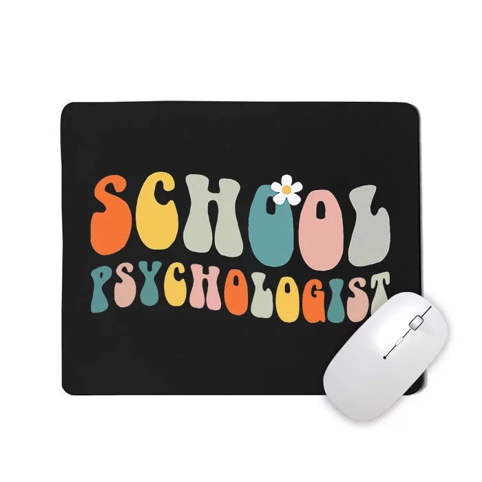 School Psychologist Groovy Retro Vintage Psychology Teacher Mousepad