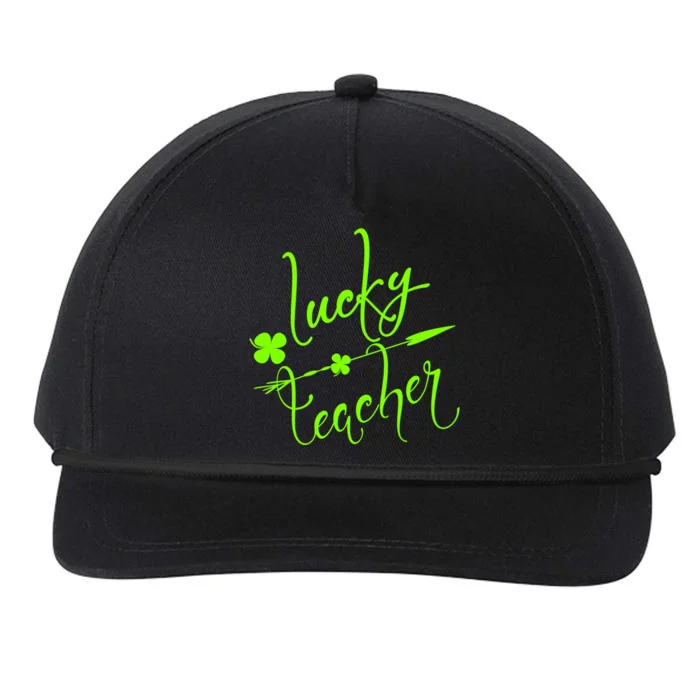 St Patrick Gift Lucky Teacher Cute Bold And Trendy Gift Snapback Five-Panel Rope Hat