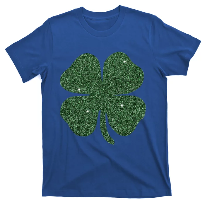 St Patricks Glitter Effect Clover Cute Gift T-Shirt