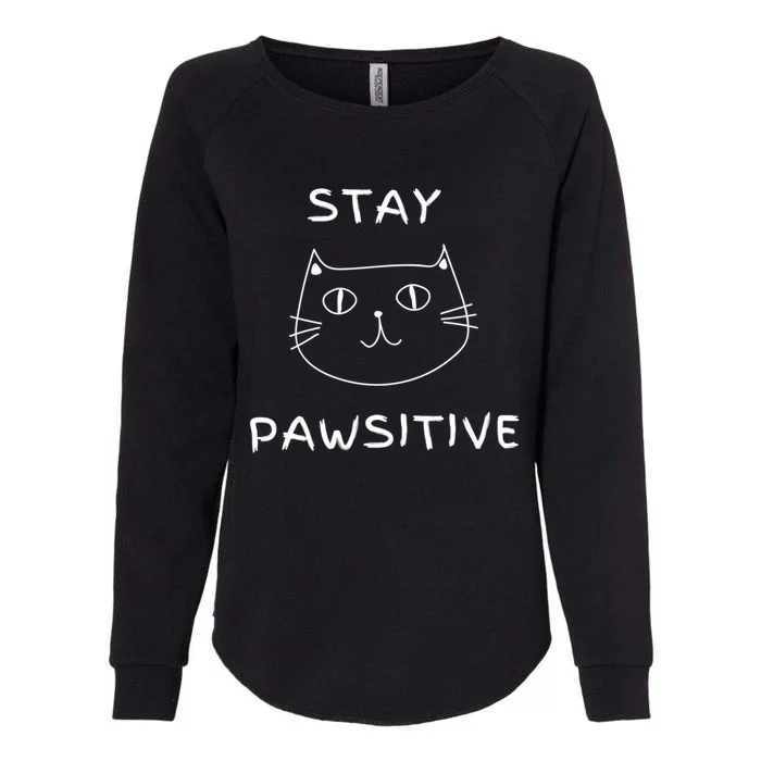 Stay Pawsitive Gift Womens California Wash Sweatshirt