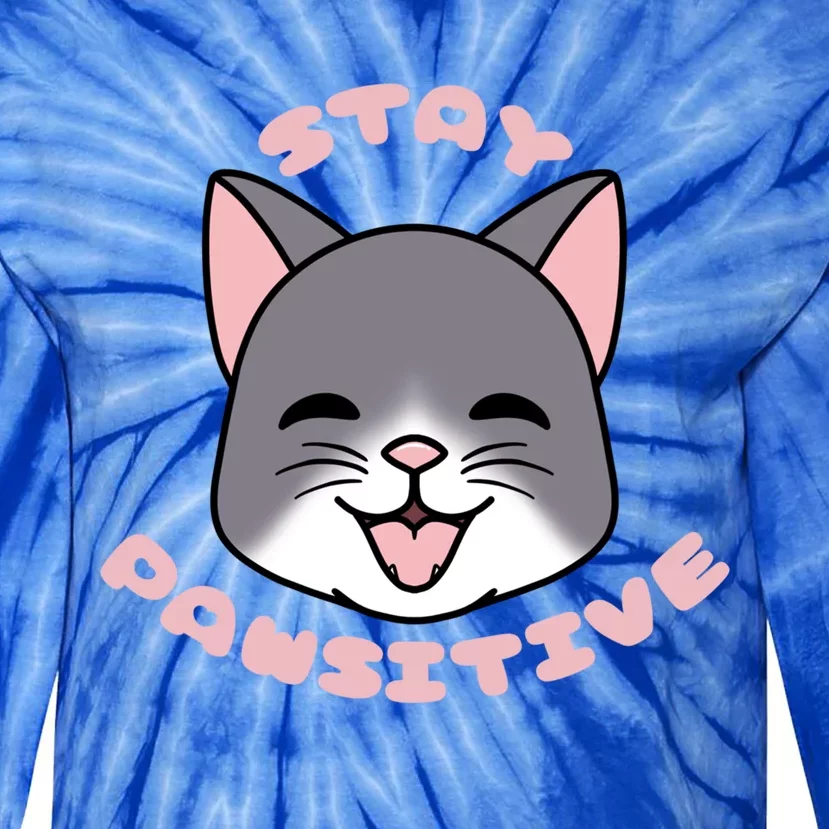 Stay Pawsitive Gift Tie-Dye Long Sleeve Shirt