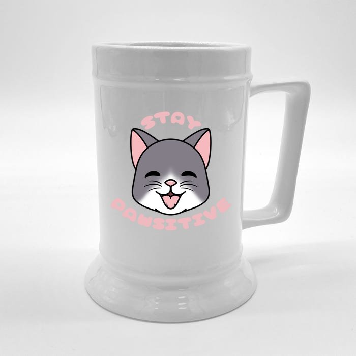 Stay Pawsitive Gift Front & Back Beer Stein