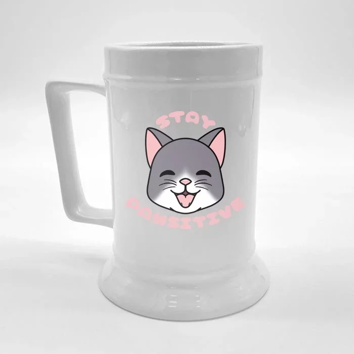 Stay Pawsitive Gift Front & Back Beer Stein