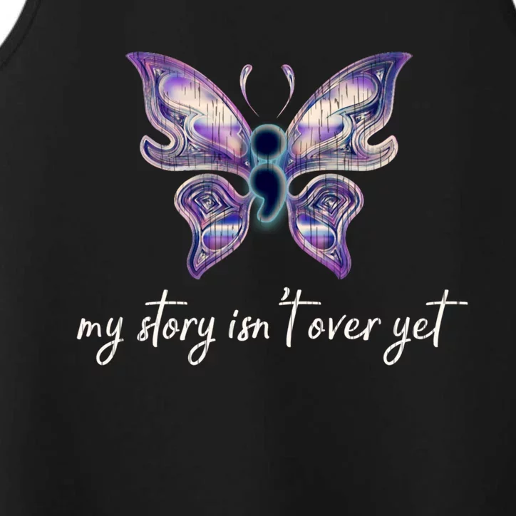 Semicolon Project Gift Depression Awareness Gift Performance Tank