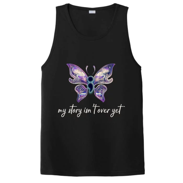 Semicolon Project Gift Depression Awareness Gift Performance Tank