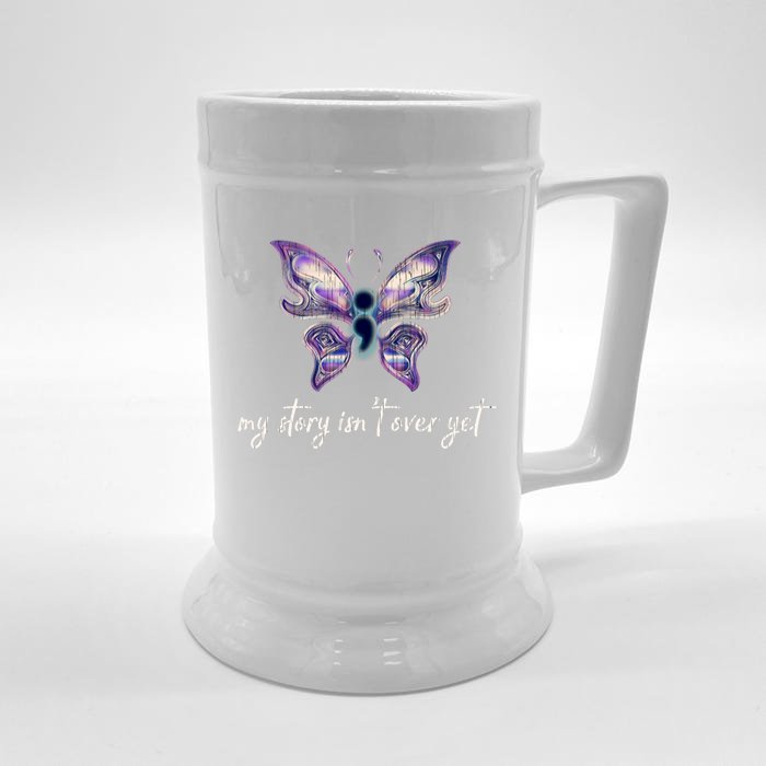 Semicolon Project Gift Depression Awareness Gift Front & Back Beer Stein