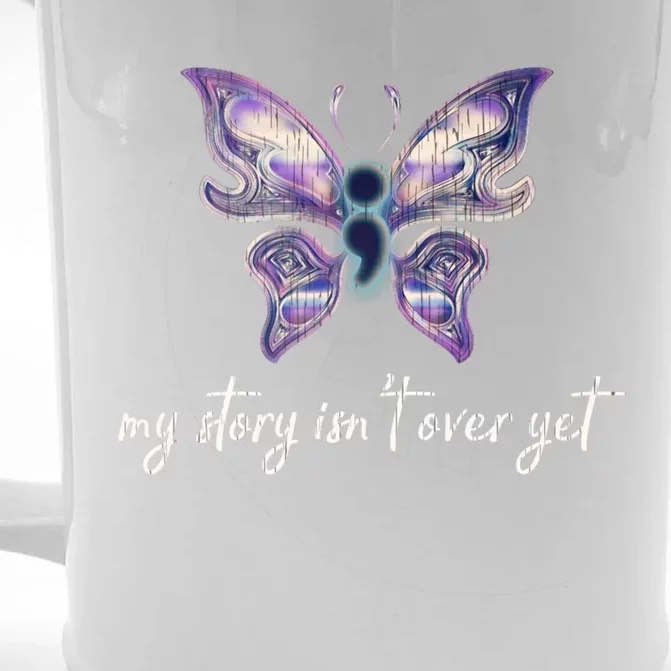 Semicolon Project Gift Depression Awareness Gift Front & Back Beer Stein