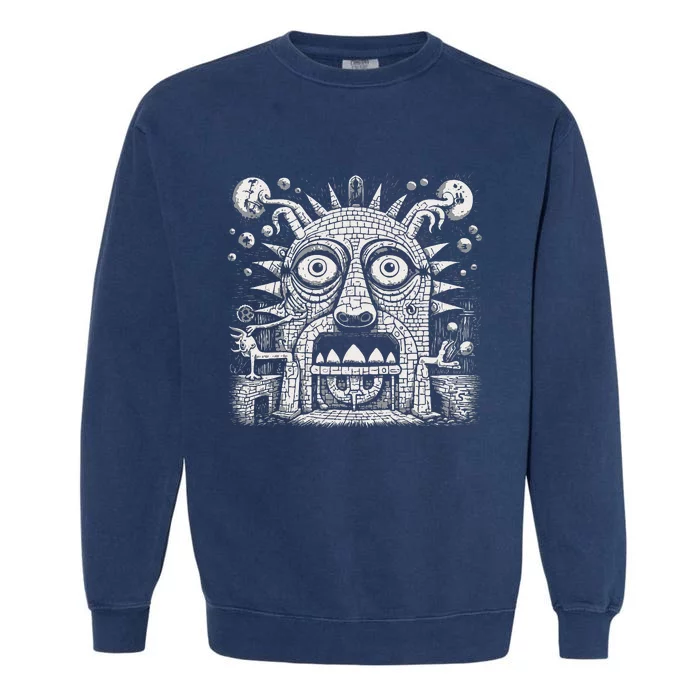 Surrealistic Pagan God Of The Stove Hearth And Domesticity Garment-Dyed Sweatshirt