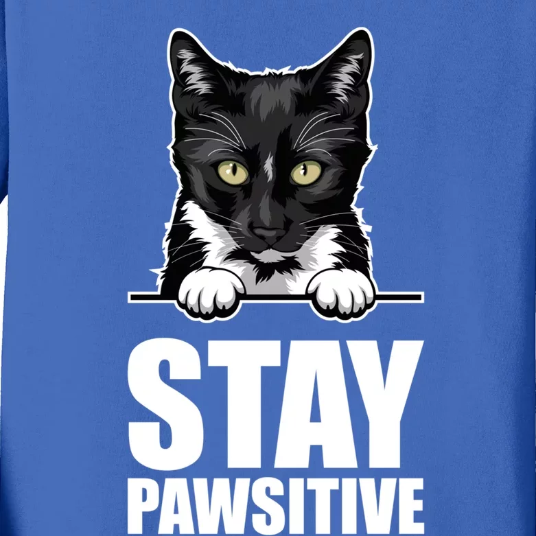 Stay Pawsitive Gift Kids Long Sleeve Shirt