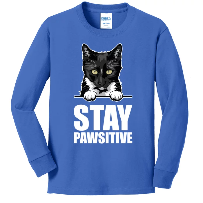 Stay Pawsitive Gift Kids Long Sleeve Shirt