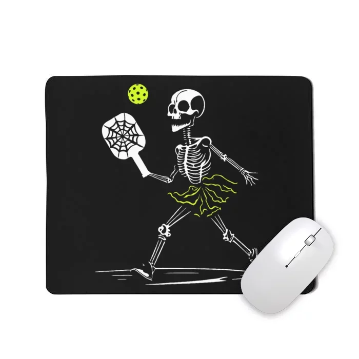 Spooky Pickleball Halloween Skeleton Women Mousepad