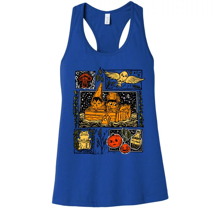 Spooky Pottsfield Harvest Festival Pumpkin Vibes Halloween Gift Women's Racerback Tank