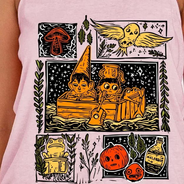 Spooky Pottsfield Harvest Festival Pumpkin Vibes Halloween Gift Women's Knotted Racerback Tank