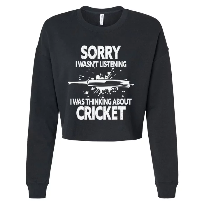 Smart People Hobby Cricket Funny Cricket Player Lover Gift Cropped Pullover Crew