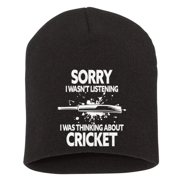 Smart People Hobby Cricket Funny Cricket Player Lover Gift Short Acrylic Beanie