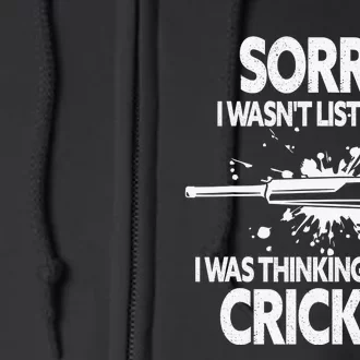 Smart People Hobby Cricket Funny Cricket Player Lover Gift Full Zip Hoodie