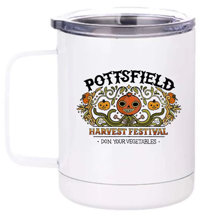 Spooky Pottsfield Harvest Festival Pumpkin Vibes Halloween Front & Back 12oz Stainless Steel Tumbler Cup