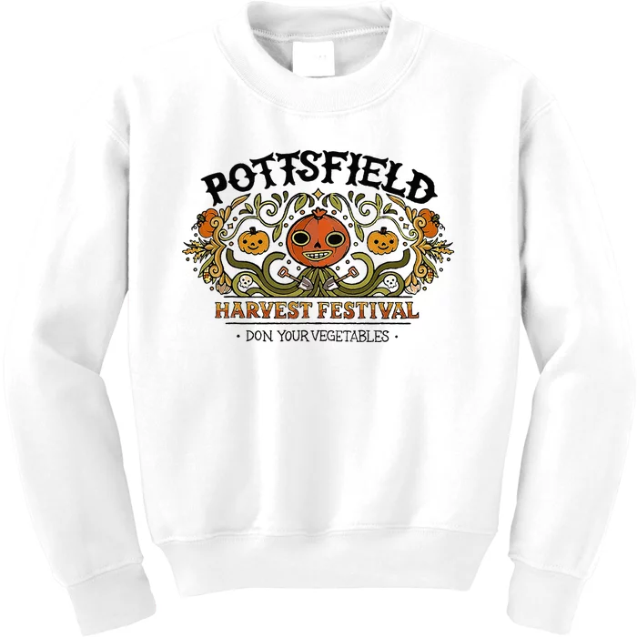 Spooky Pottsfield Harvest Festival Pumpkin Vibes Halloween Kids Sweatshirt