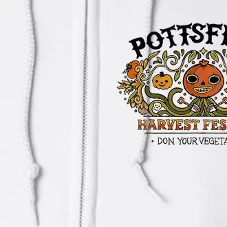 Spooky Pottsfield Harvest Festival Pumpkin Vibes Halloween Full Zip Hoodie