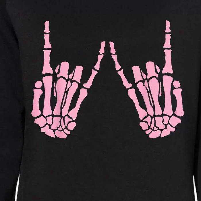 Skeleton Pink Hand Gestures Halloween Rock Skeleton Hands Womens California Wash Sweatshirt