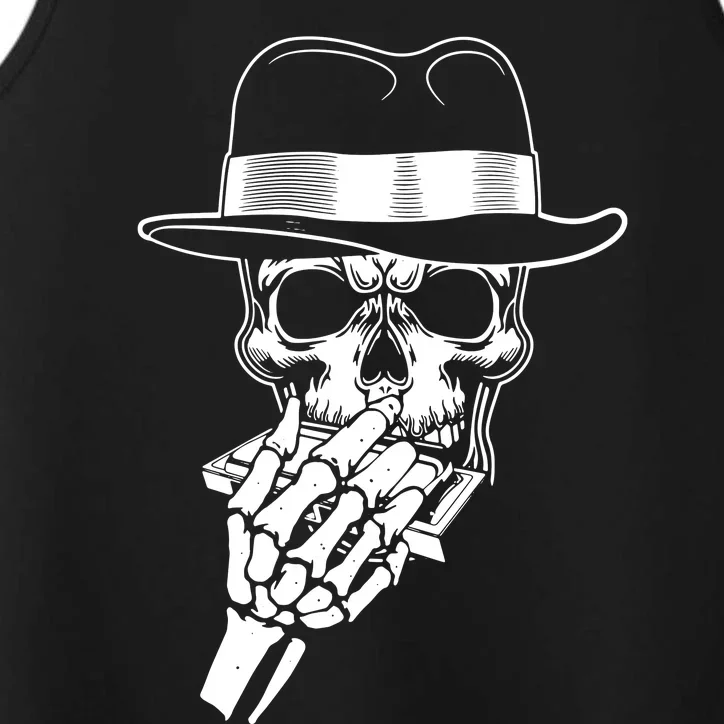 Skeleton Playing Harmonica Blues Musician Mouth Organ Player Performance Tank