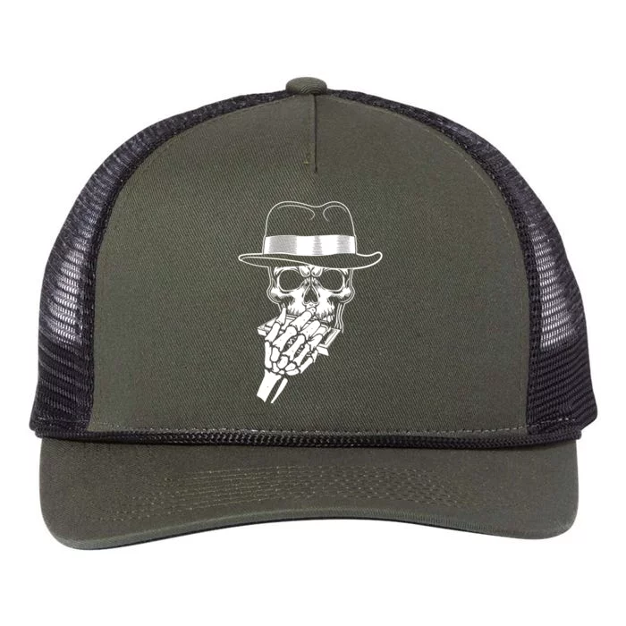 Skeleton Playing Harmonica Blues Musician Mouth Organ Player Retro Rope Trucker Hat Cap