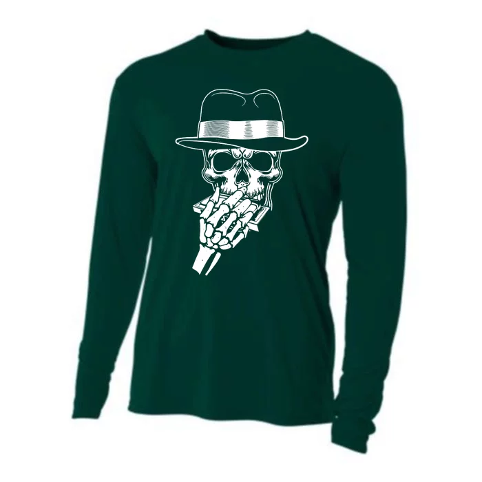 Skeleton Playing Harmonica Blues Musician Mouth Organ Player Cooling Performance Long Sleeve Crew