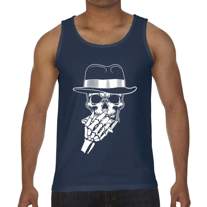 Skeleton Playing Harmonica Blues Musician Mouth Organ Player Comfort Colors® Tank Top