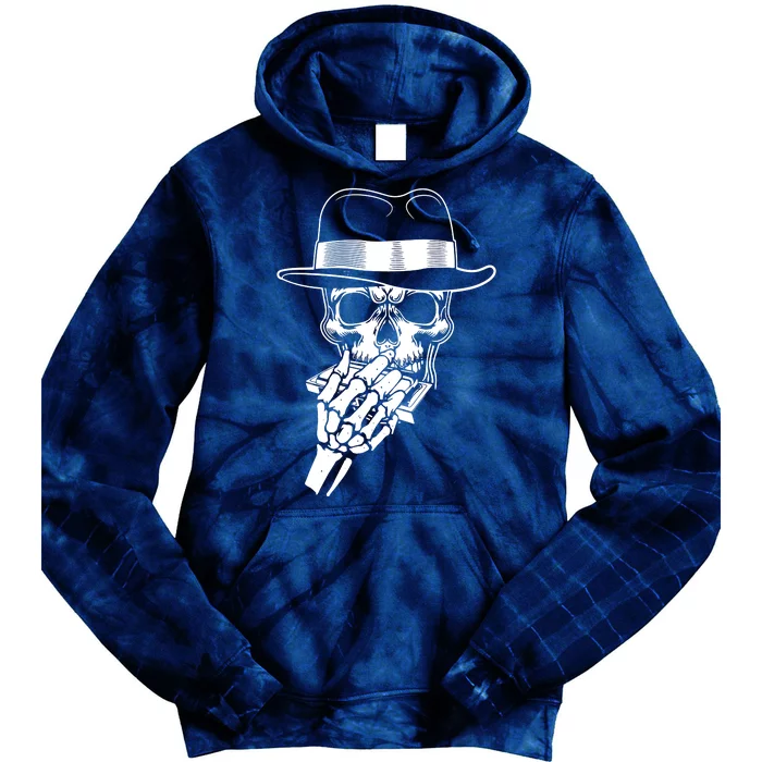 Skeleton Playing Harmonica Blues Musician Mouth Organ Player Tie Dye Hoodie