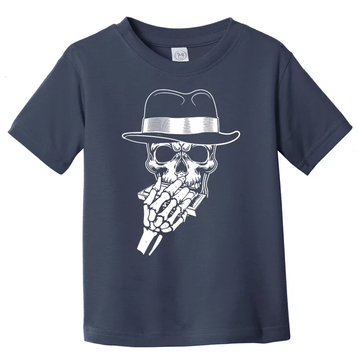 Skeleton Playing Harmonica Blues Musician Mouth Organ Player Toddler T-Shirt