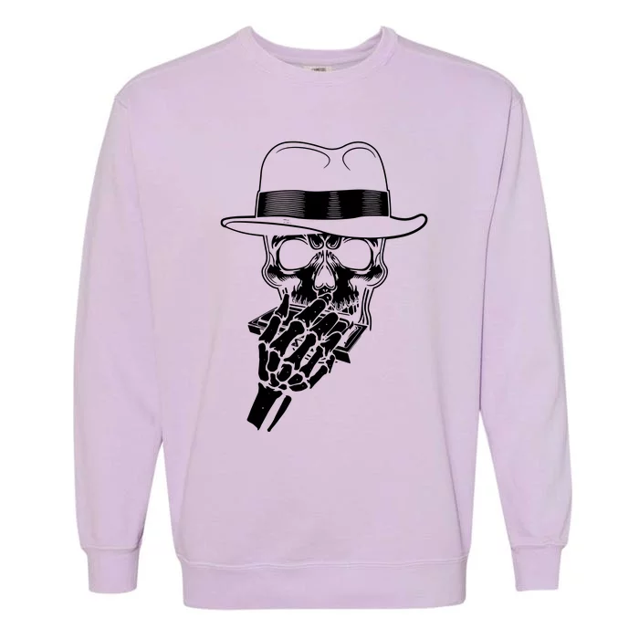 Skeleton Playing Harmonica Blues Musician Mouth Organ Player Garment-Dyed Sweatshirt