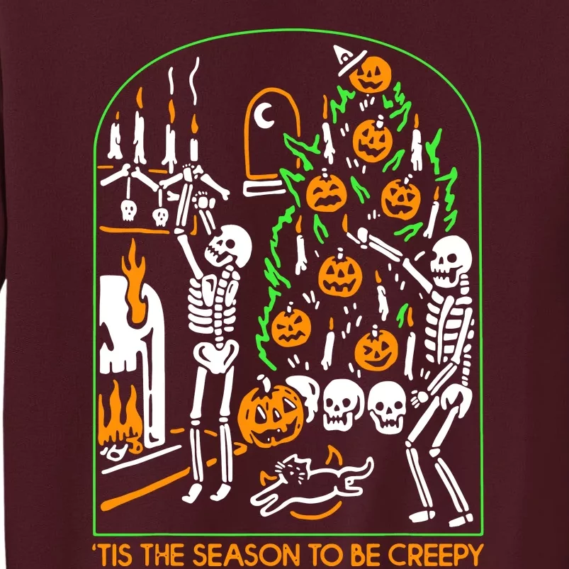 Skeleton Pumpkin Halloween Tall Sweatshirt