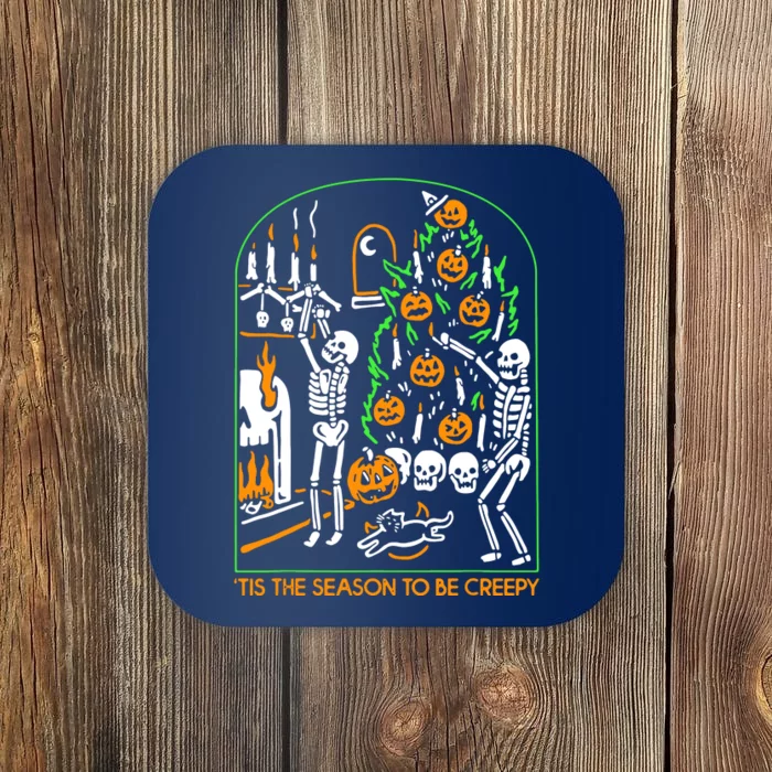 Skeleton Pumpkin Halloween Coaster