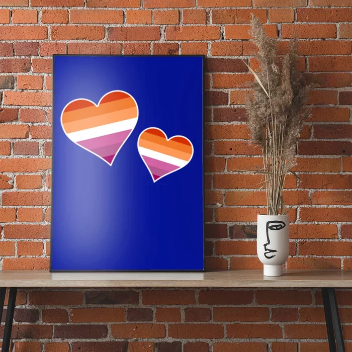 Subtle Pride Hearts Pride Month Lgbtq Lesbian Ally Love Gift Poster