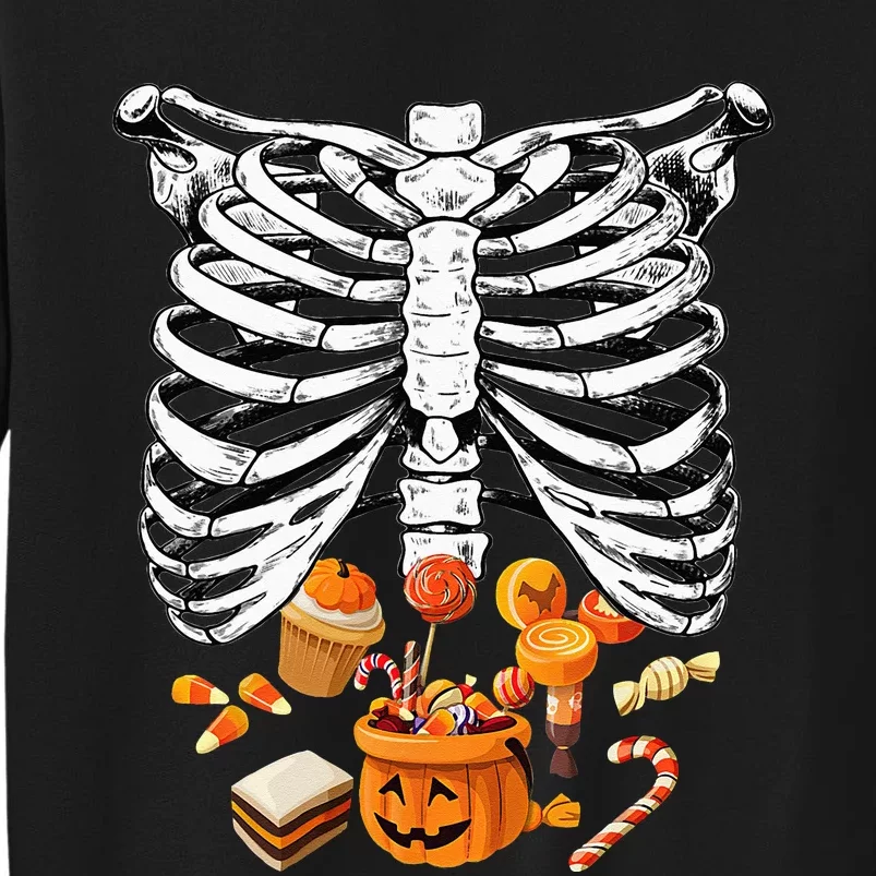 Skeleton Pregnancy Halloween Candy Rib Cage Sweatshirt