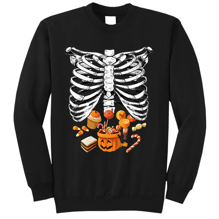 Skeleton Pregnancy Halloween Candy Rib Cage Sweatshirt