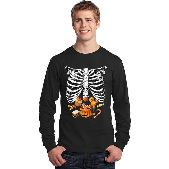 Skeleton Pregnancy Halloween Candy Rib Cage Tall Long Sleeve T-Shirt