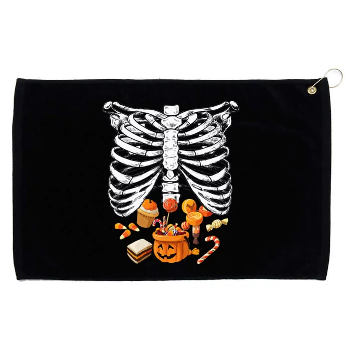 Skeleton Pregnancy Halloween Candy Rib Cage Grommeted Golf Towel