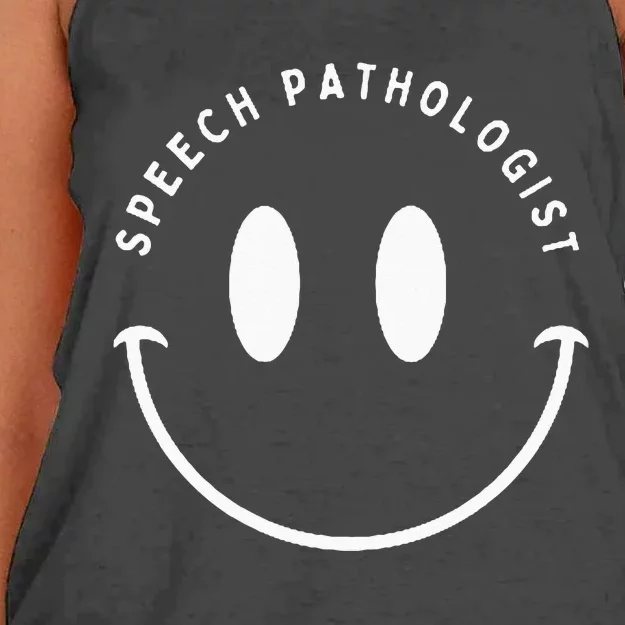 Speech Pathologist Happy Smile Speech Pathology Women's Knotted Racerback Tank