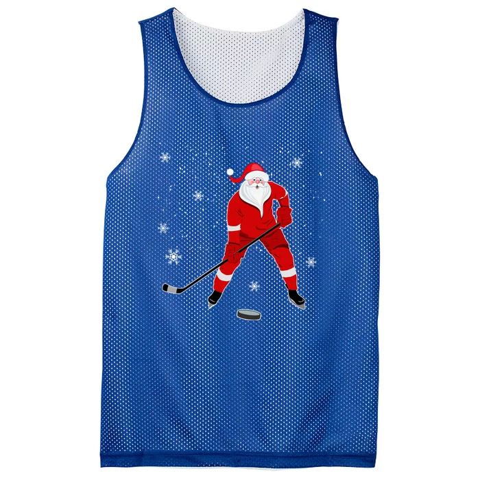 Santa Playing Hockey Christmas Gift For Hockey Players Gift Mesh Reversible Basketball Jersey Tank