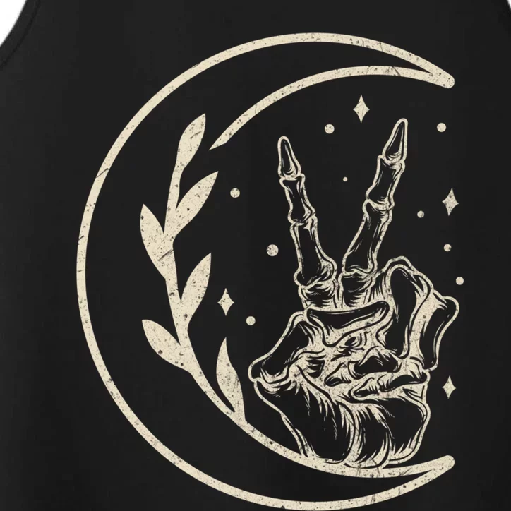 Skeleton Peace Hand Peace Sign Skeleton 2 Fingers Symbol Cool Gift Performance Tank