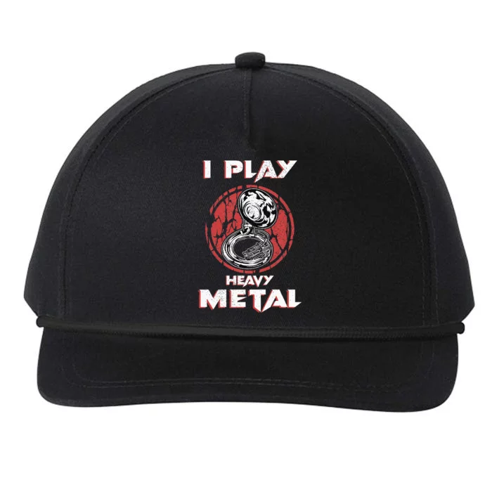 Sousaphone Play Heavy Metal Marching Band Snapback Five-Panel Rope Hat