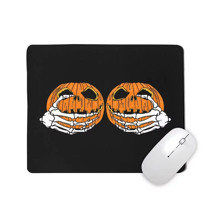 Spooky Pumpkin Hand Bra Costume Hilarious Halloween Present Mousepad