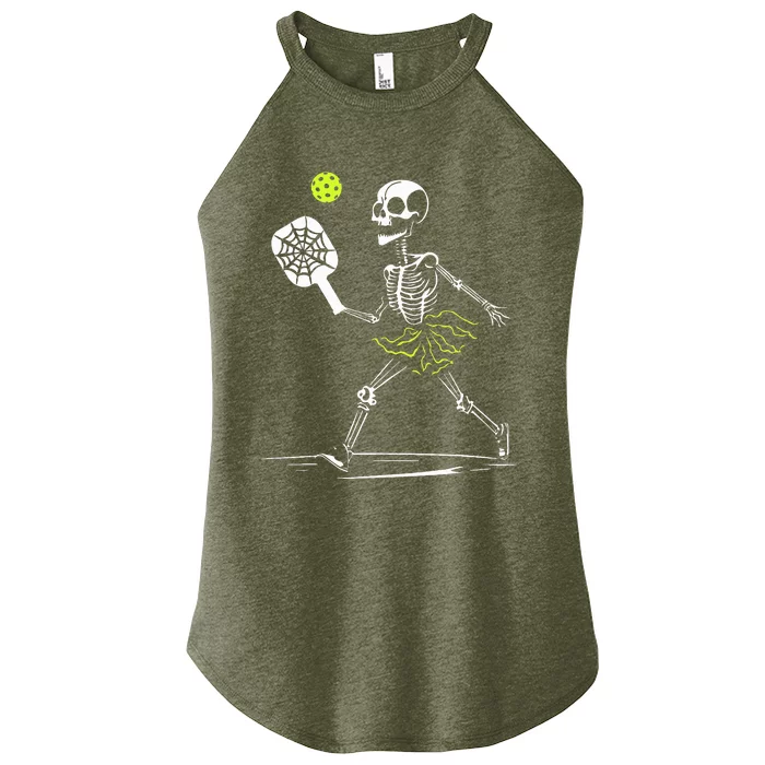 Spooky Pickleball Halloween Skeleton Women’s Perfect Tri Rocker Tank